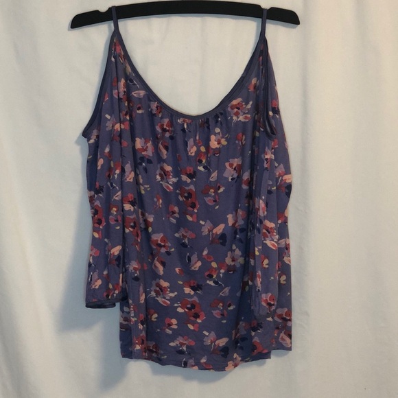 Lauren Conrad Purple Blouse Cutout Shoulders - Picture 5 of 7